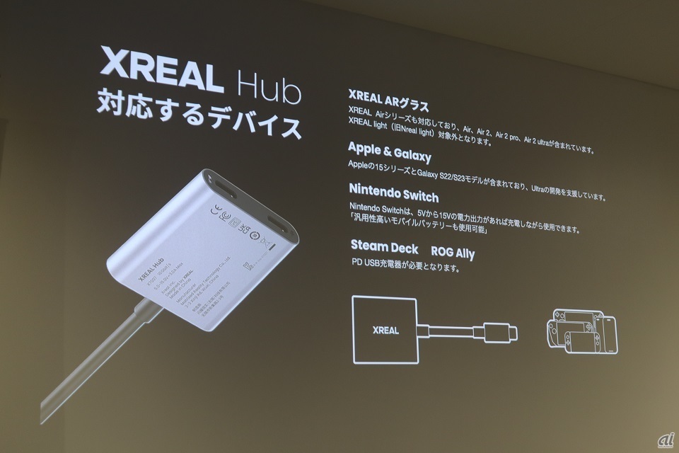 XREAL Hubの対応デバイス